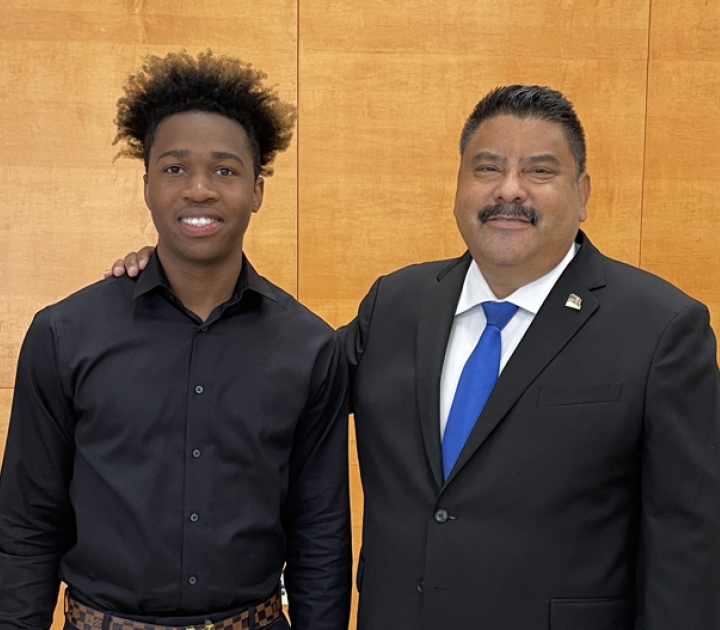 Dylan Williams and Stephen Mayoral standing side by side