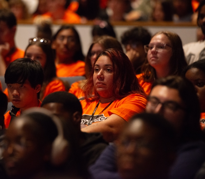 A group of students in the audience