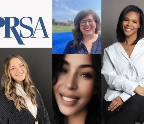 PRSA logo with Denyel Beiter, Chelsea Angel, Cinnamon Morris, Angel Schwartz