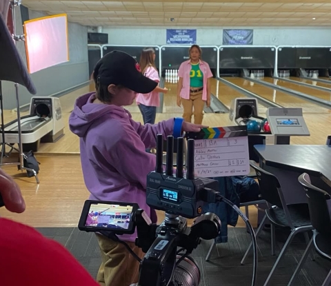 Students filming Spares