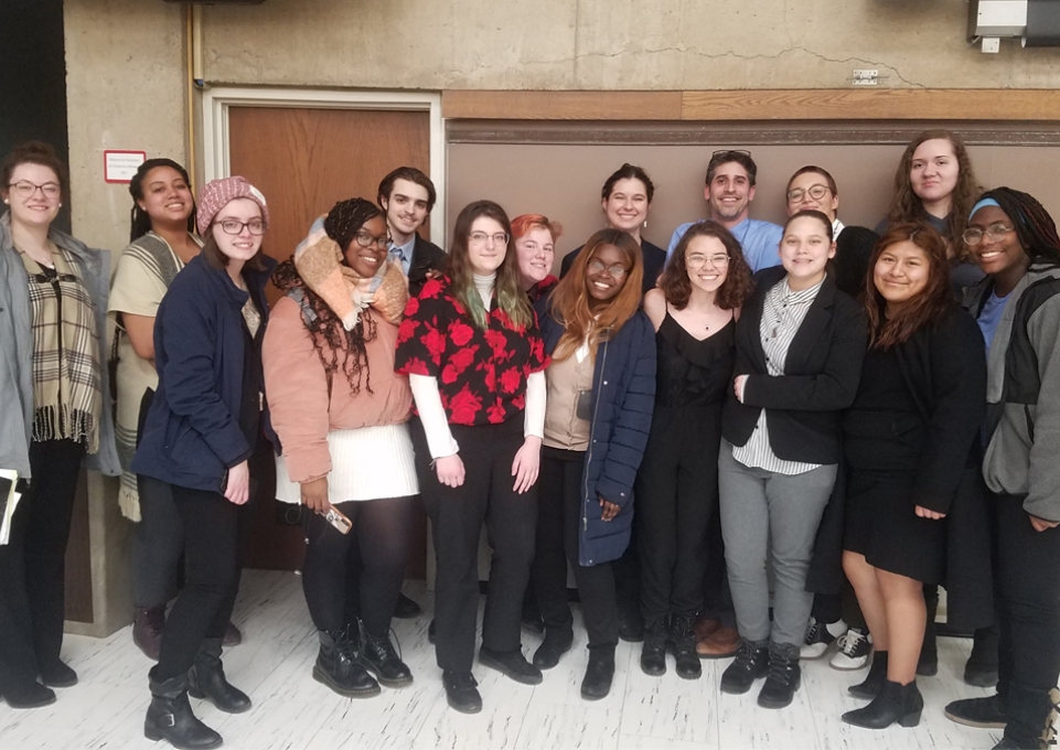 Group pose of students from mock trial teams