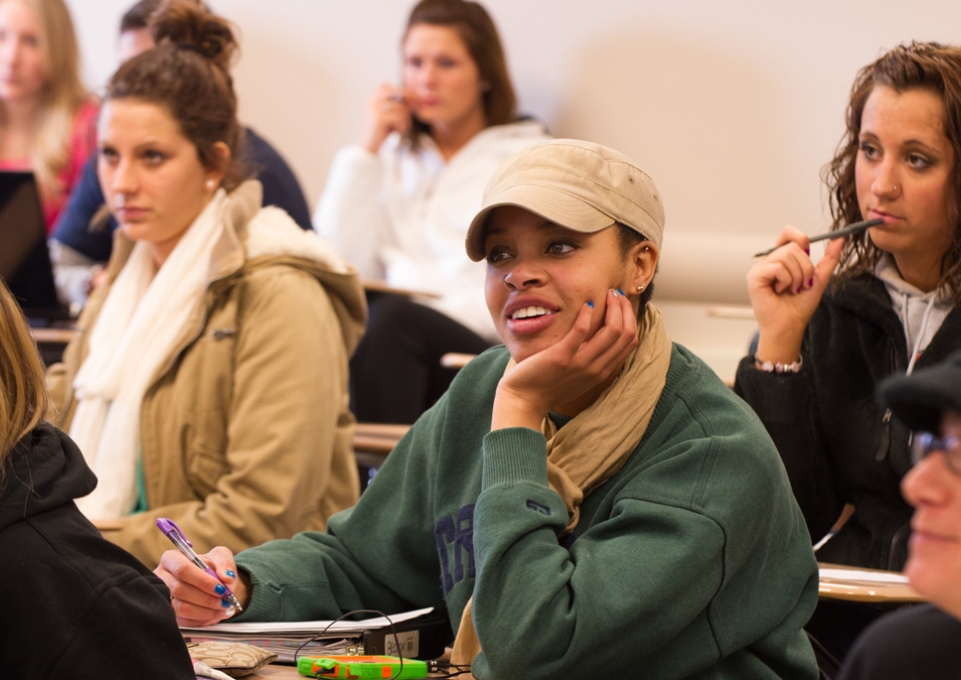 Students sitting in Dr. Delprino's psychology class