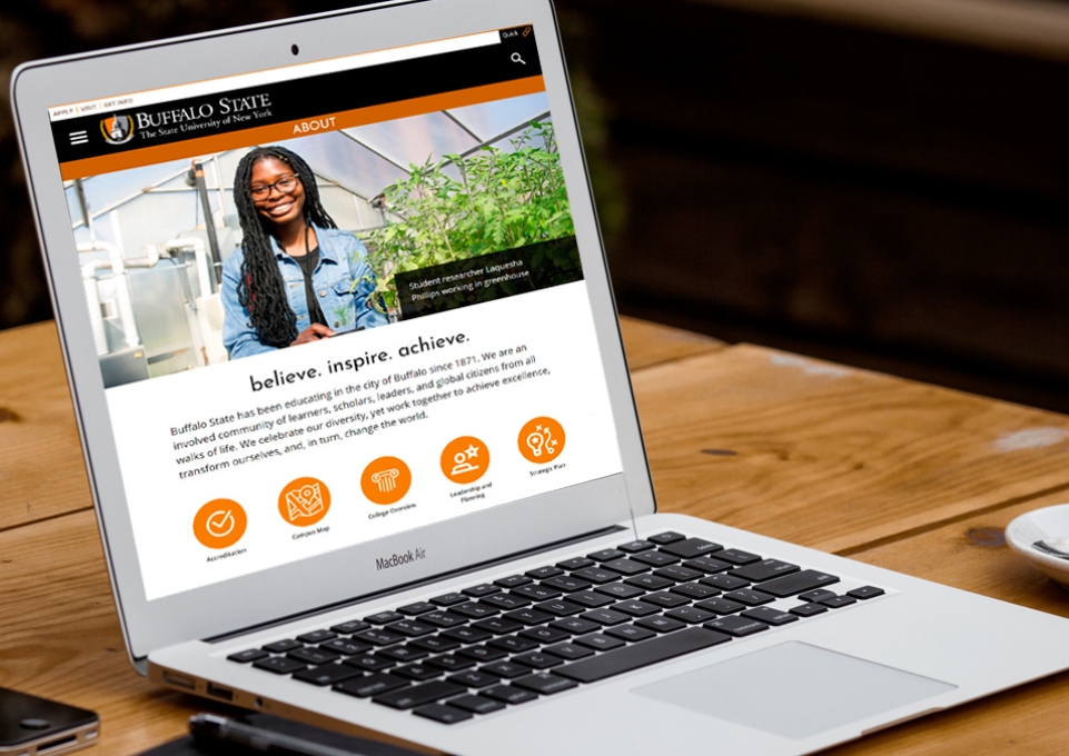 Buffalo State's website on computer screen