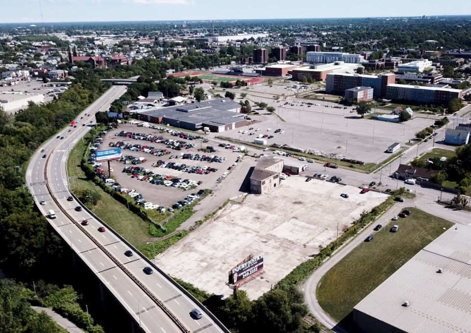 Aerial view of Dart Street parcels