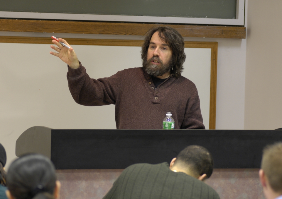 Mike Niman teaching in the classroom