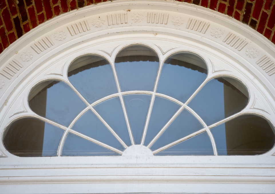 Fan window in Rockwell Hall at Buffalo State College