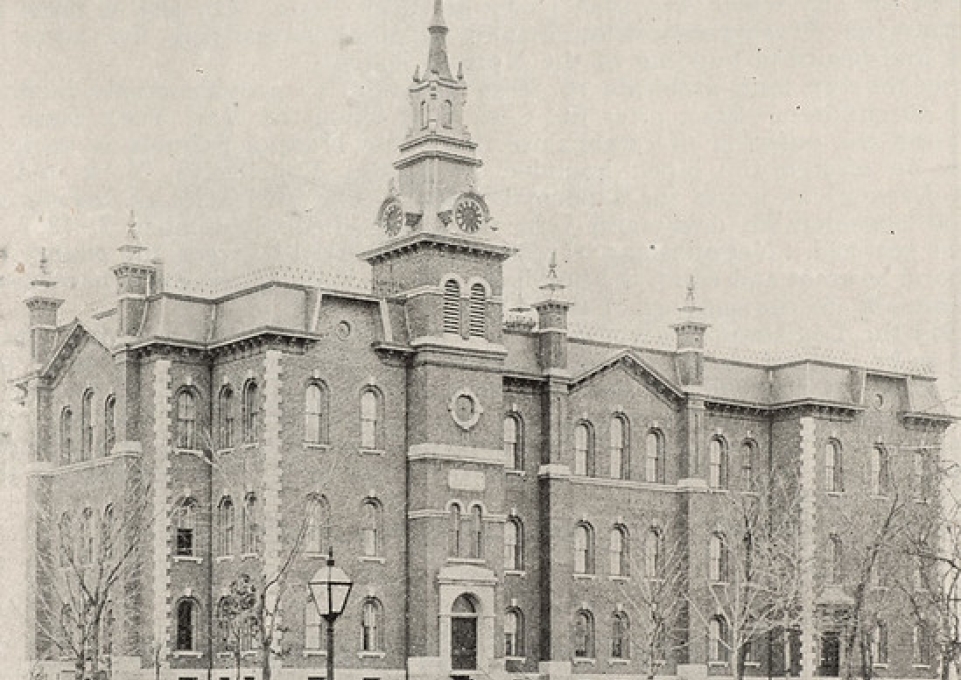 Exterior photo of the original Normal School on Jersey and 13th Streets