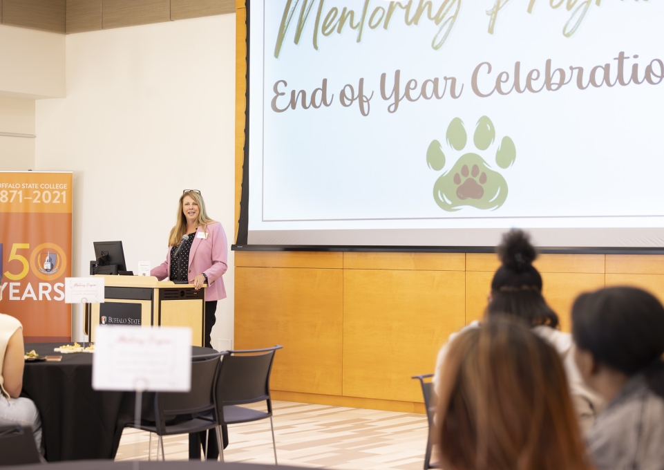 M&T representative speaks at end-of-year celebration
